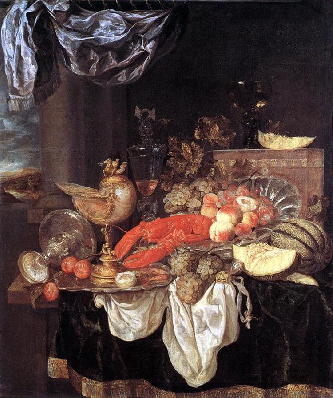 BEYEREN, Abraham van Large Still-life with Lobster France oil painting art